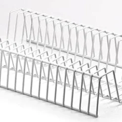 METRO Professional Scheibenhalter Für Gemüseschneider, Draht / Kunststoff, 25 X 40 X 8 Cm, Für 18 Scheiben, Weiß