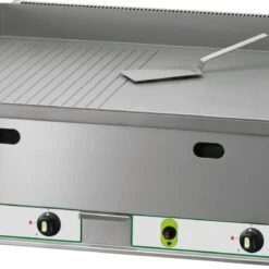 KBS Gas-Grillplatte 8KW 2 Heizzonen 1/2 Glatt + 1/2 Gerillt