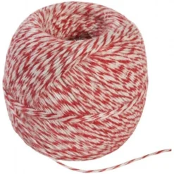 3x Wurstgarn , Rot-weiß Gefärbt Aus Naturfasern, Lebensmittelecht, Zum Bündeln,