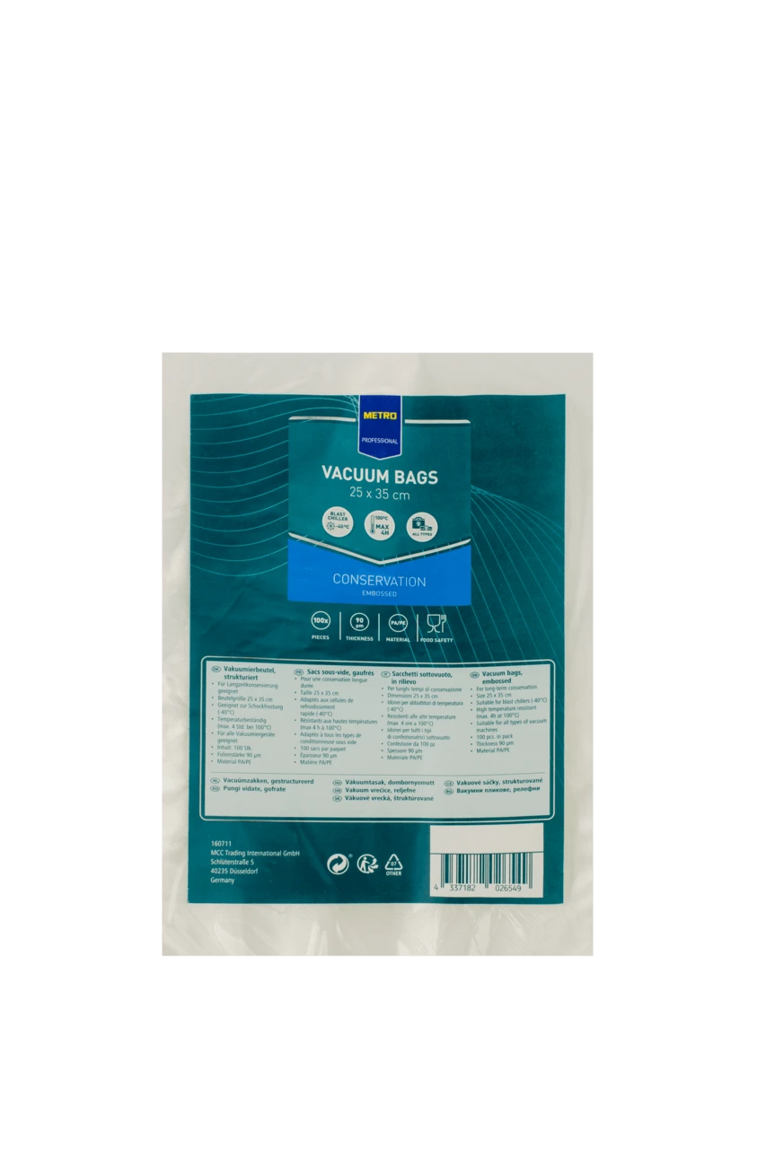 METRO Professional Vakuumierbeutel, PA / PE, 30 X 40 Cm, 100 / 90 µm, Geprägt, 100 Stück 4 METRO Professional Vakuumierbeutel, PA / PE, 30 X 40 Cm, 100 / 90 µm, Geprägt, 100 Stück – Bild 2