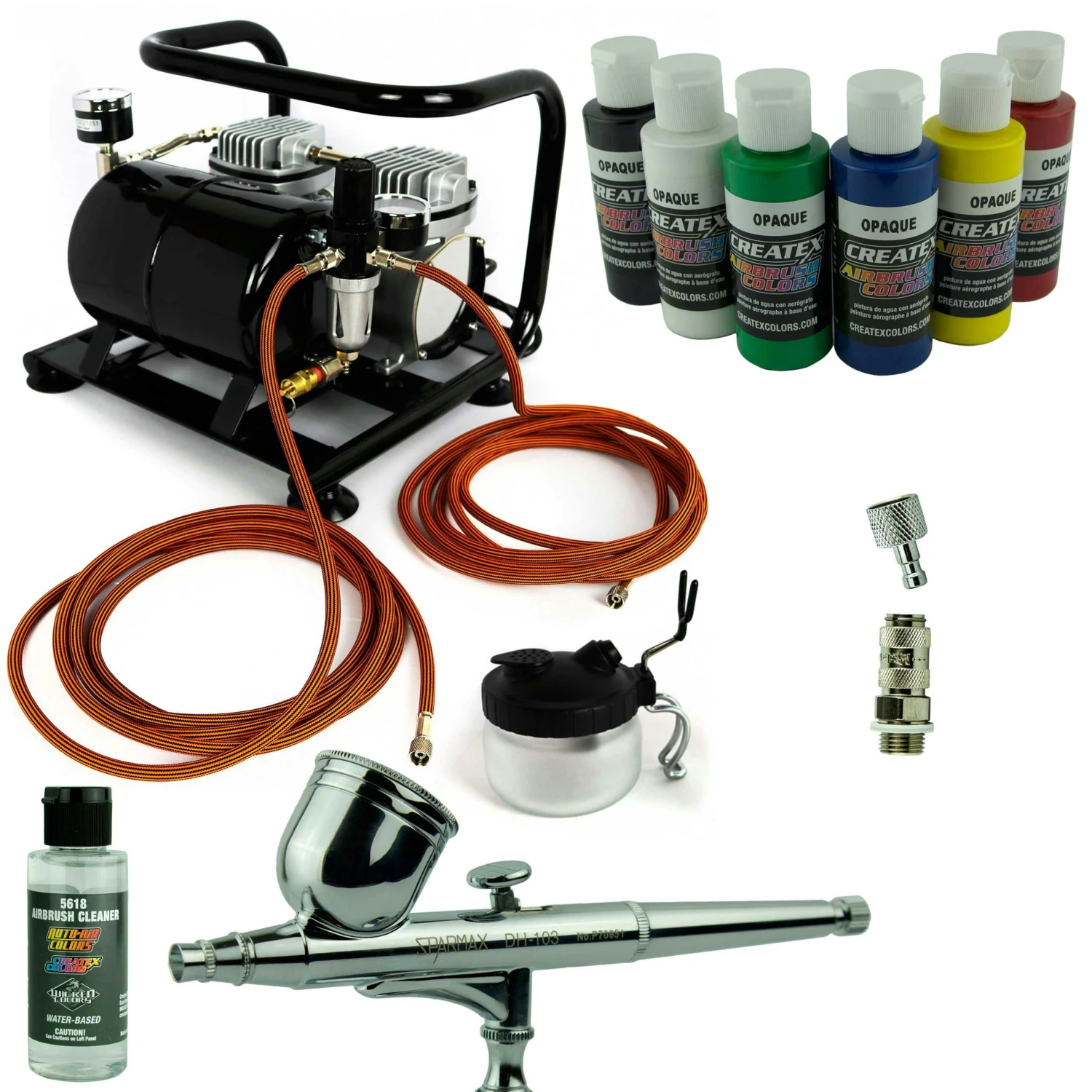 Airbrush Set Sparmax Airbrushpistole Saturn Kompressor Createx Farben Kit 3111 4 Airbrush Set Sparmax Airbrushpistole Saturn Kompressor Createx Farben Kit 3111 – Bild 2