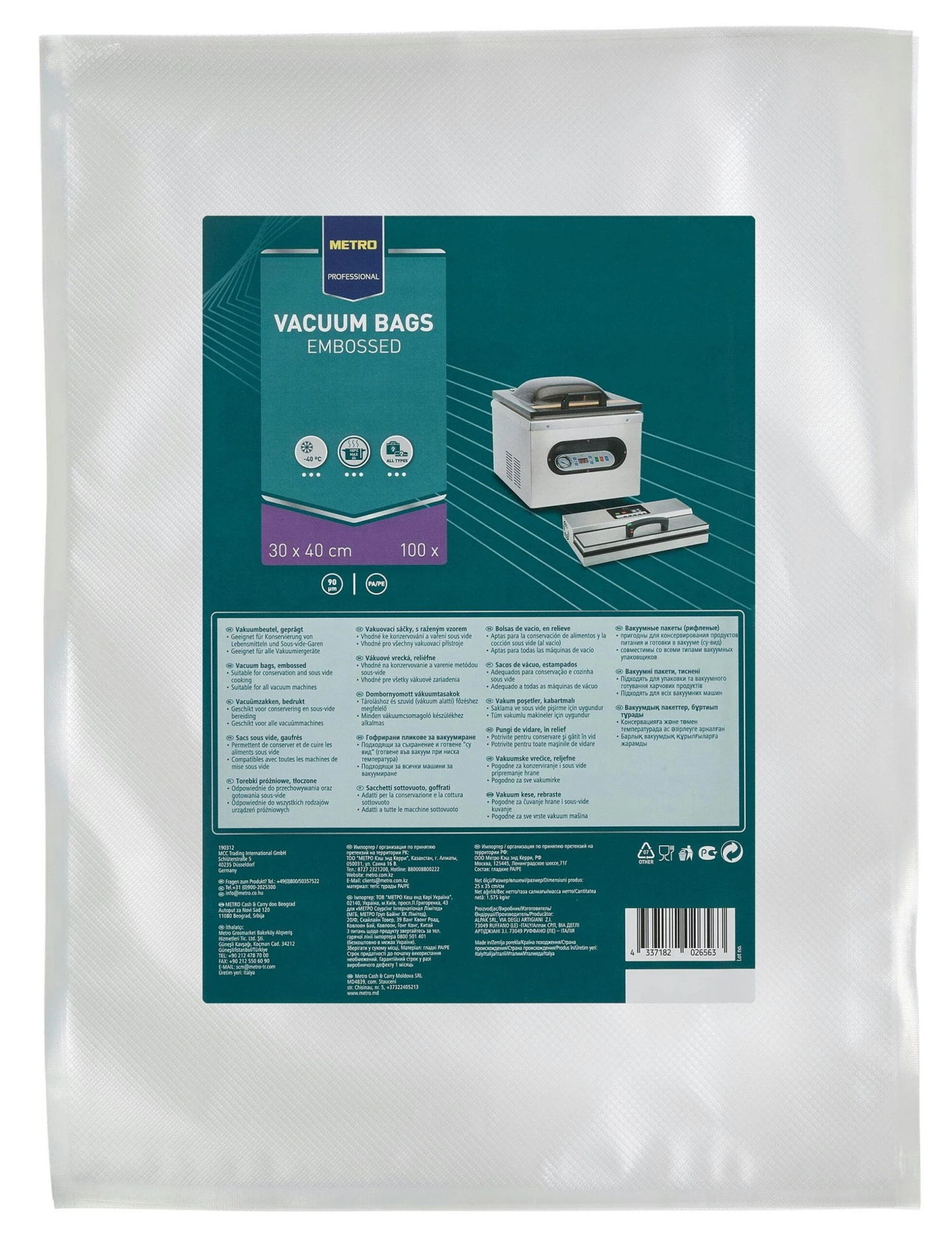 METRO Professional Vakuumierbeutel, PA / PE, 30 X 40 Cm, 100 / 90 µm, Geprägt, 100 Stück 9 METRO Professional Vakuumierbeutel, PA / PE, 30 X 40 Cm, 100 / 90 µm, Geprägt, 100 Stück – Bild 7