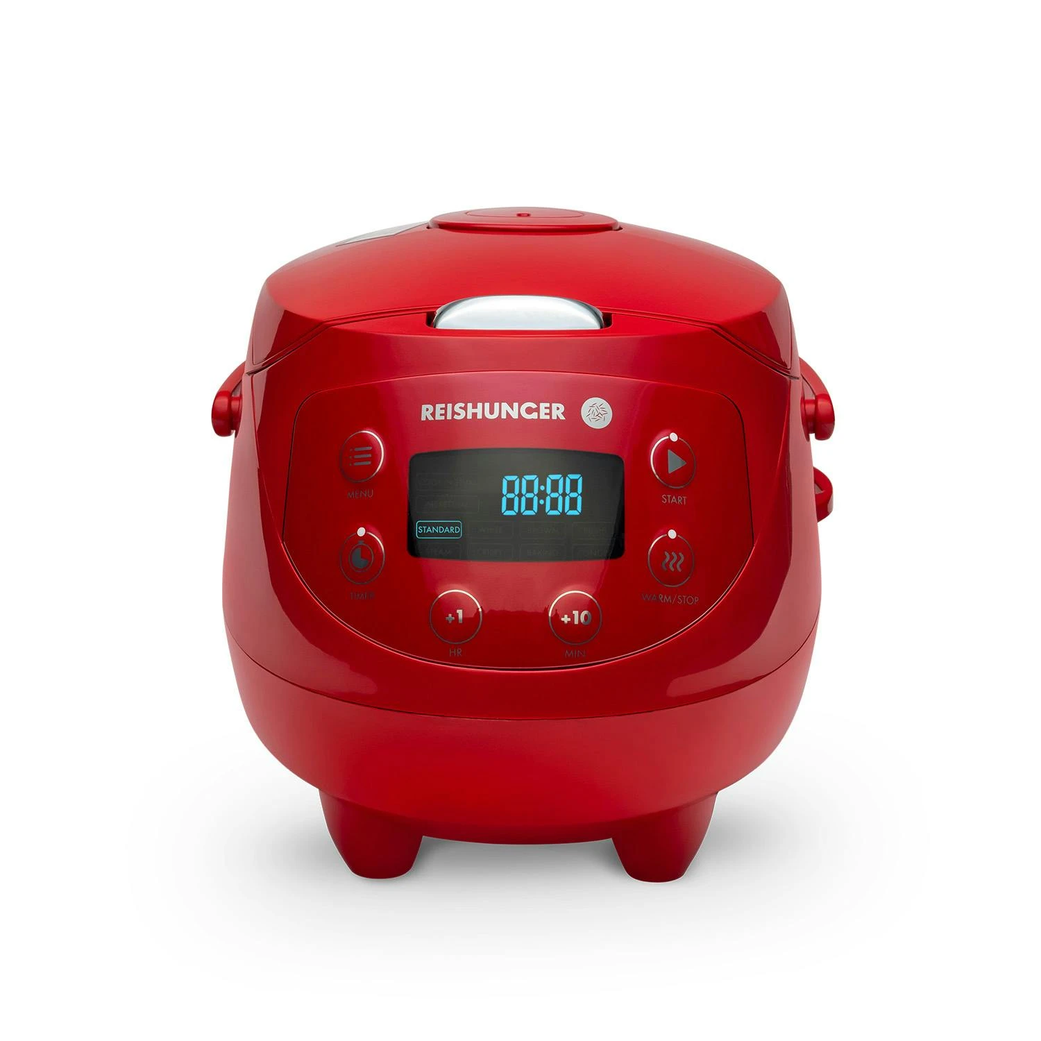 Reishunger Digitaler Mini Reiskocher Und Dampfgarer, Rot - Timer - Kleiner Multikocher, 8 Programme, 7-Phasen-Kochtechnologie, 1-3 Personen 3 Reishunger Digitaler Mini Reiskocher Und Dampfgarer, Rot - Timer - Kleiner Multikocher, 8 Programme, 7-Phasen-Kochtechnologie, 1-3 Personen