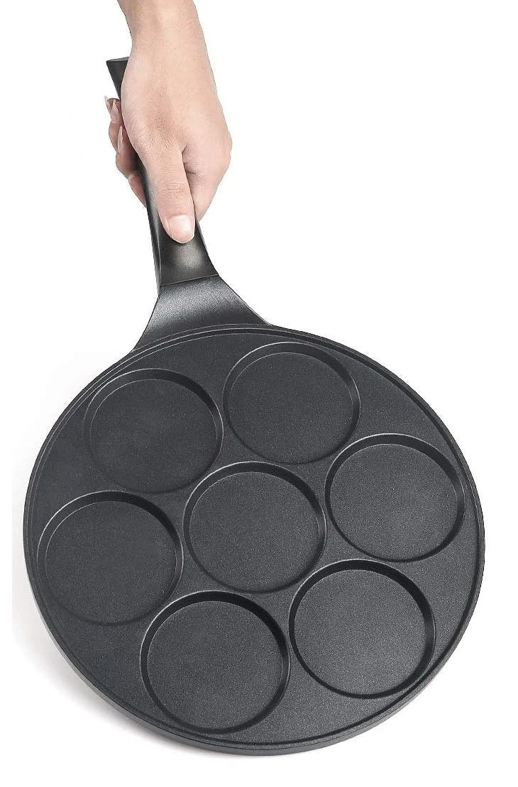 Pfannkuchen Pfanne Ø26cm 7 Fächer Induktion Alu Guss Spiegelei Crepespfanne Pancake 6 Pfannkuchen Pfanne Ø26cm 7 Fächer Induktion Alu Guss Spiegelei Crepespfanne Pancake – Bild 4