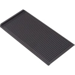 Simfer Gusseisen-Grillplatte | 47 X 23 Cm | Für 60 Cm Gaskochfelder, Kohlegrill, Elektrogrill | Gerippt | Topfträger-Klammern | Grillzubehör | Schwarz