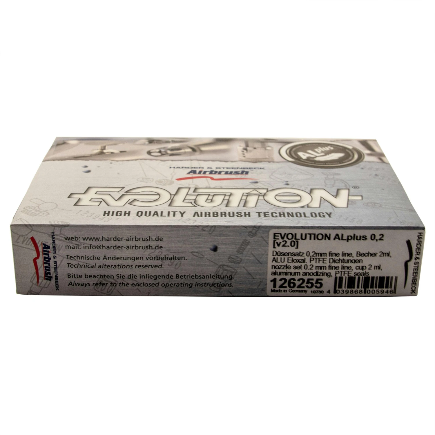 Airbrushpistole Evolution AL Plus Für Bilder 0,2mm Düse Alu Körper Harder 126255 8 Airbrushpistole Evolution AL Plus Für Bilder 0,2mm Düse Alu Körper Harder 126255 – Bild 6